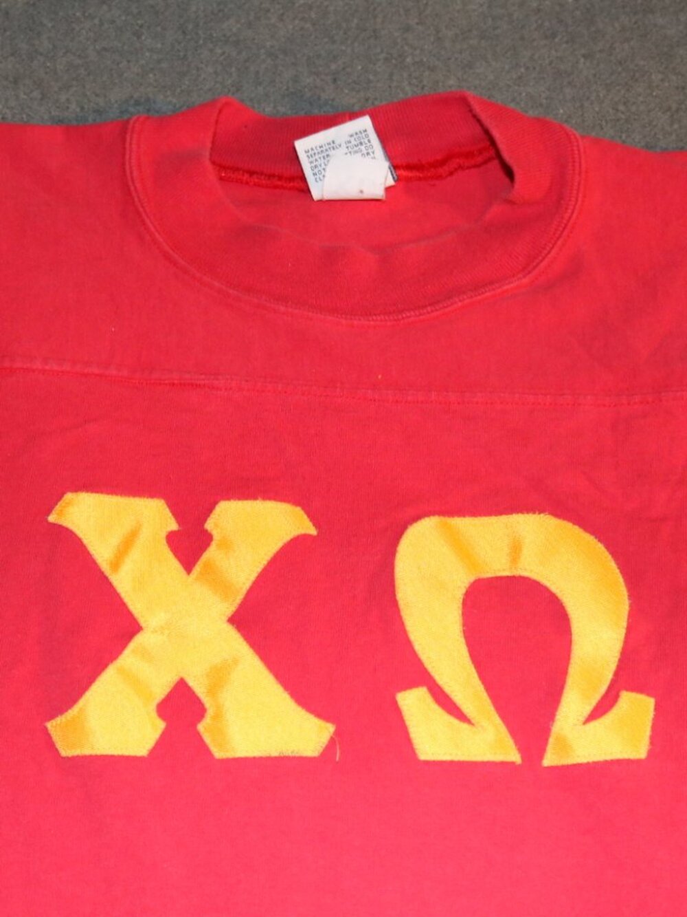 Chi Omega Jersey Shirt XL Red ΧΩ Fraternity for Women ChiO - Picture 2 of 8